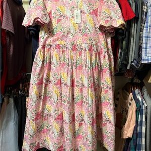 Simply Southern Pink Floral Patchwork Sundress